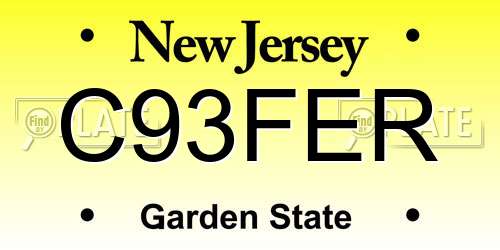 C93FER New Jersey License Plate