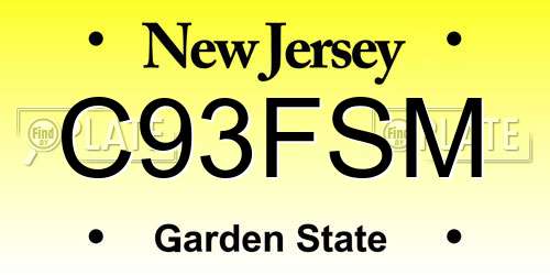 C93FSM New Jersey License Plate