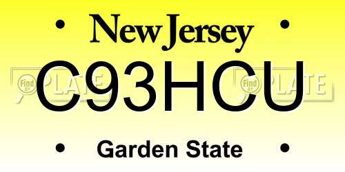 C93HCU New Jersey License Plate