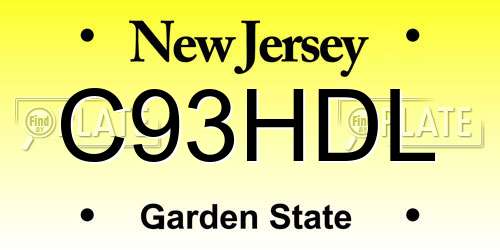 C93HDL New Jersey License Plate