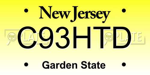 C93HTD New Jersey License Plate