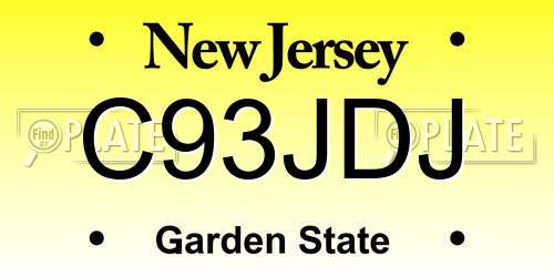C93JDJ New Jersey License Plate