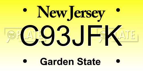 C93JFK New Jersey License Plate