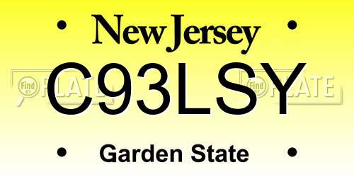 C93LSY New Jersey License Plate