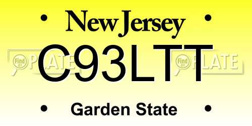 C93LTT New Jersey License Plate