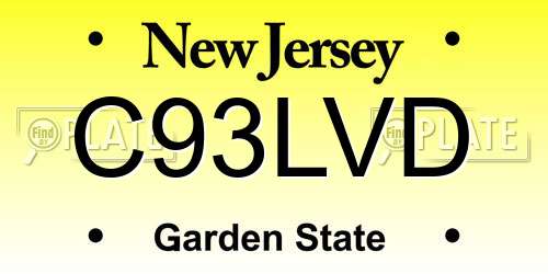 C93LVD New Jersey License Plate