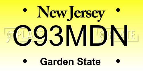C93MDN New Jersey License Plate