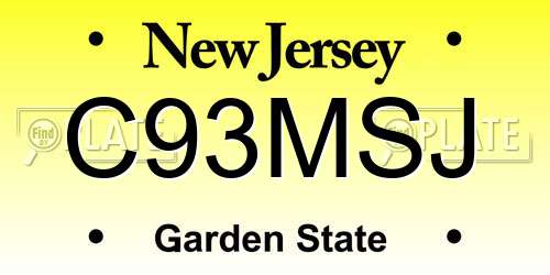 C93MSJ New Jersey License Plate