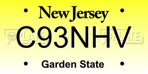 C93NHV New Jersey License Plate