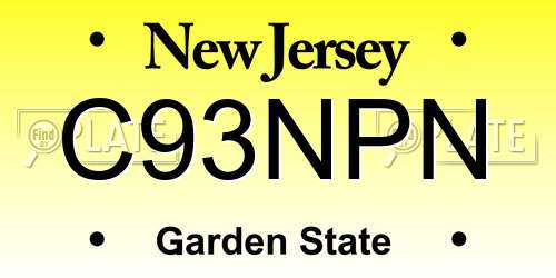 C93NPN New Jersey License Plate