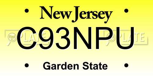 C93NPU New Jersey License Plate