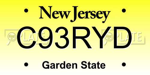 C93RYD New Jersey License Plate