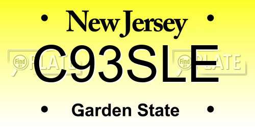 C93SLE New Jersey License Plate