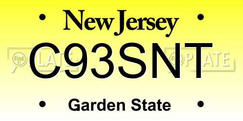 C93SNT New Jersey License Plate