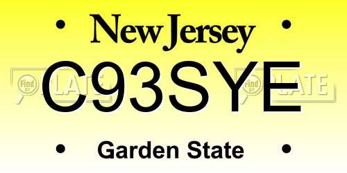 C93SYE New Jersey License Plate
