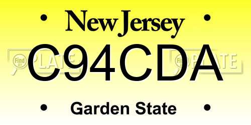 C94CDA New Jersey License Plate