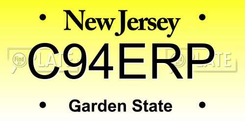 C94ERP New Jersey License Plate