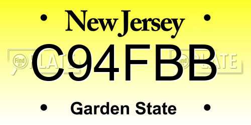 C94FBB New Jersey License Plate