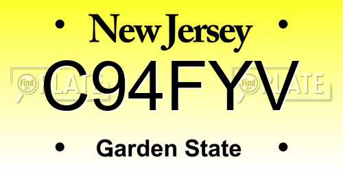C94FYV New Jersey License Plate