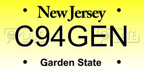 C94GEN New Jersey License Plate