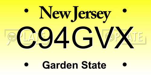 C94GVX New Jersey License Plate