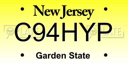 C94HYP New Jersey License Plate
