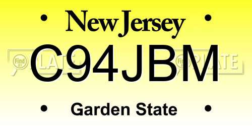 C94JBM New Jersey License Plate