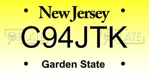 C94JTK New Jersey License Plate