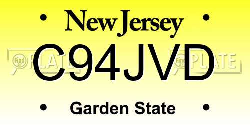 C94JVD New Jersey License Plate