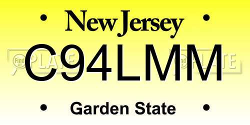 C94LMM New Jersey License Plate