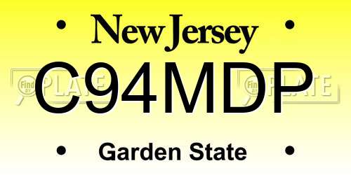 C94MDP New Jersey License Plate