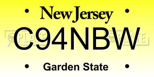 C94NBW New Jersey License Plate