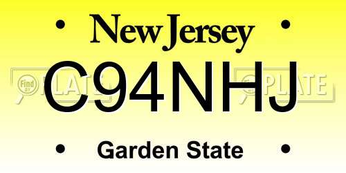 C94NHJ New Jersey License Plate