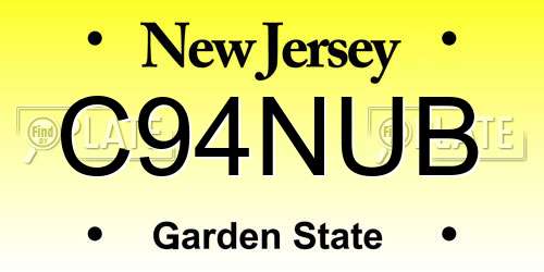 C94NUB New Jersey License Plate