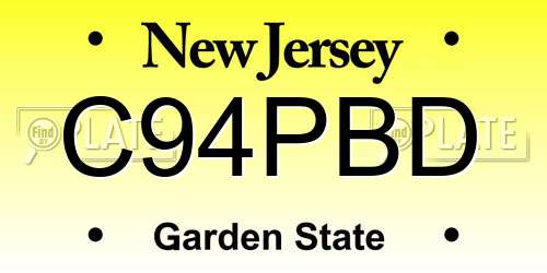 C94PBD New Jersey License Plate
