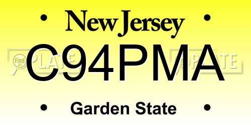 C94PMA New Jersey License Plate