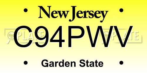 C94PWV New Jersey License Plate
