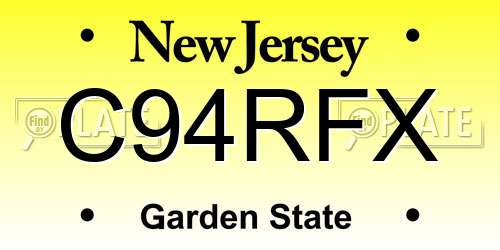C94RFX New Jersey License Plate