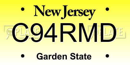 C94RMD New Jersey License Plate