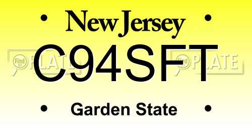 C94SFT New Jersey License Plate