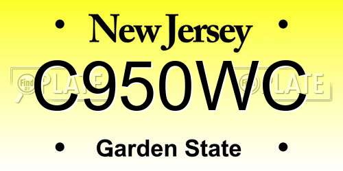 C950WC New Jersey License Plate