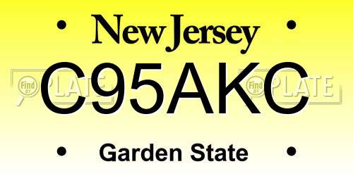 C95AKC New Jersey License Plate