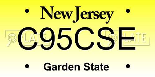 C95CSE New Jersey License Plate