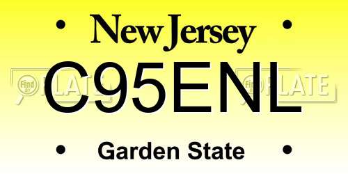 C95ENL New Jersey License Plate