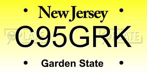 C95GRK New Jersey License Plate