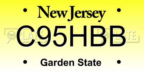 C95HBB New Jersey License Plate