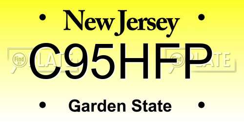 C95HFP New Jersey License Plate