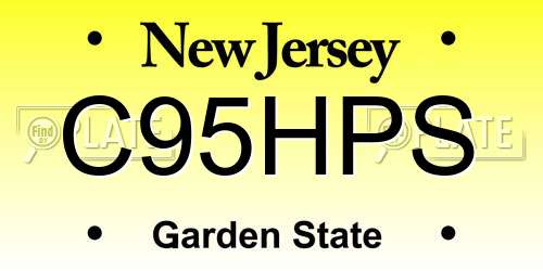 C95HPS New Jersey License Plate