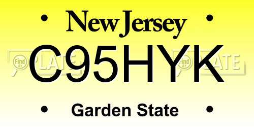 C95HYK New Jersey License Plate