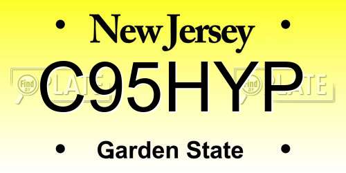 C95HYP New Jersey License Plate